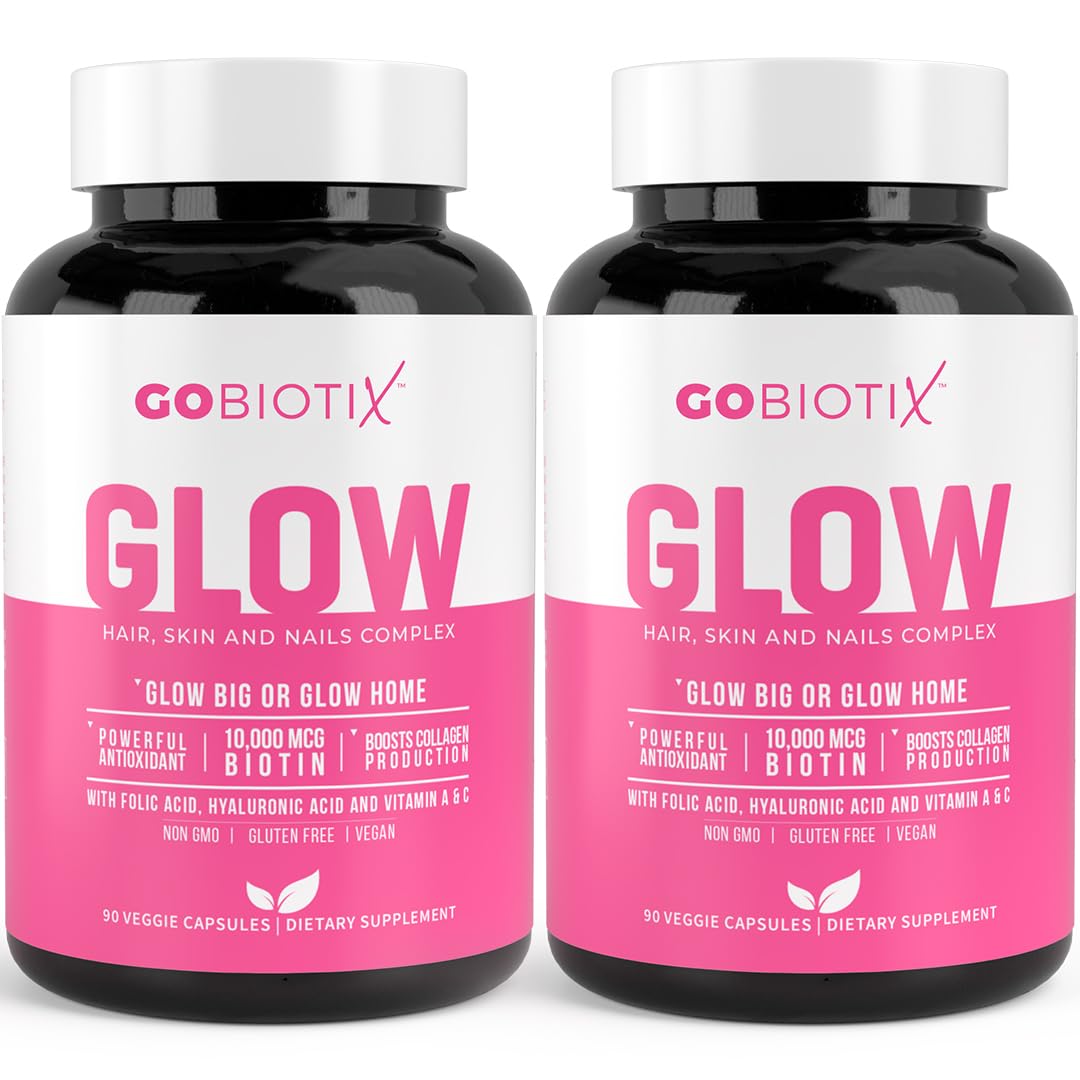 Bottle of GOBIOTIX Hair Skin Nails supplement – 60 servings