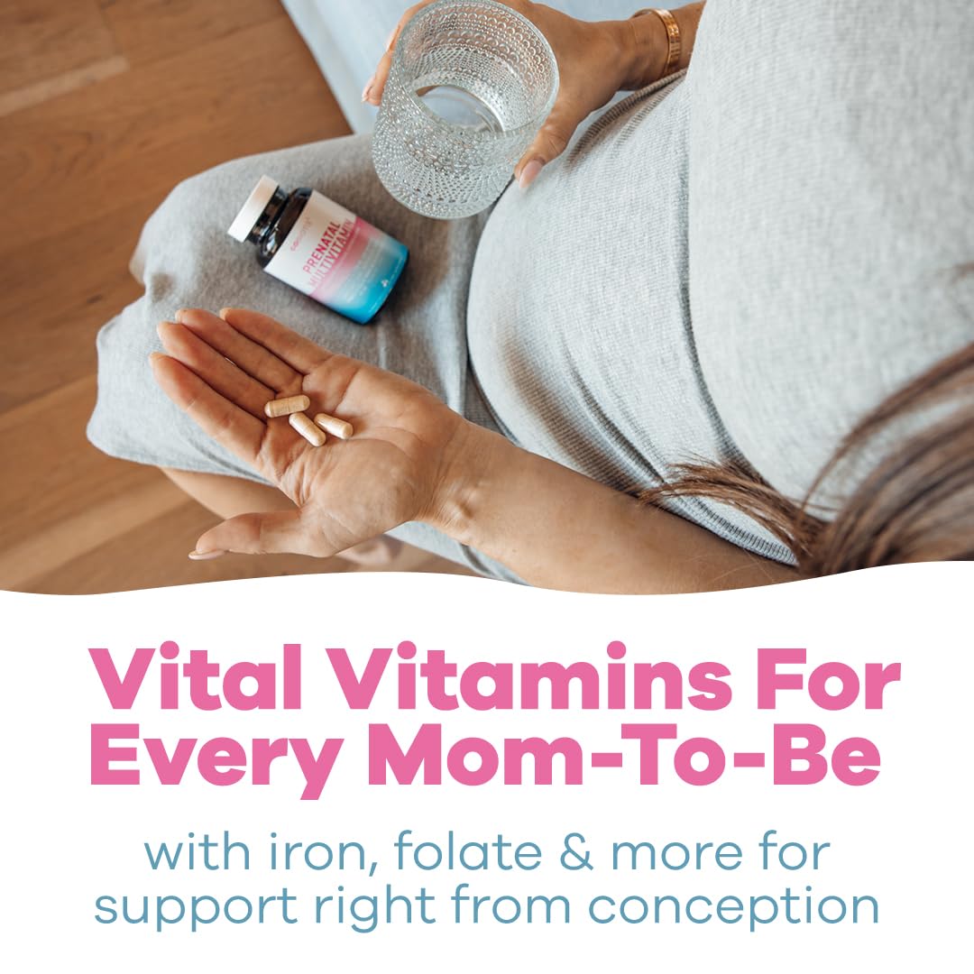 GoBiotix prenatal vitamins arranged on a clean surface