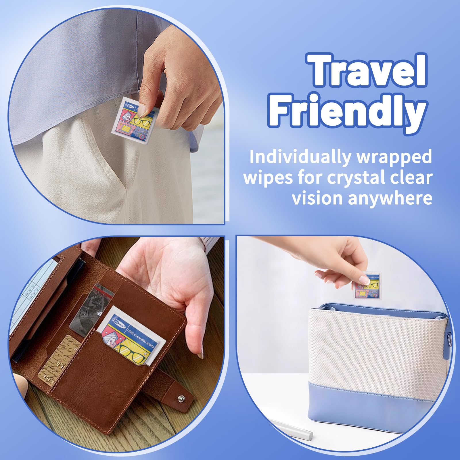 Goggles being cleaned with lens cleaning wipes