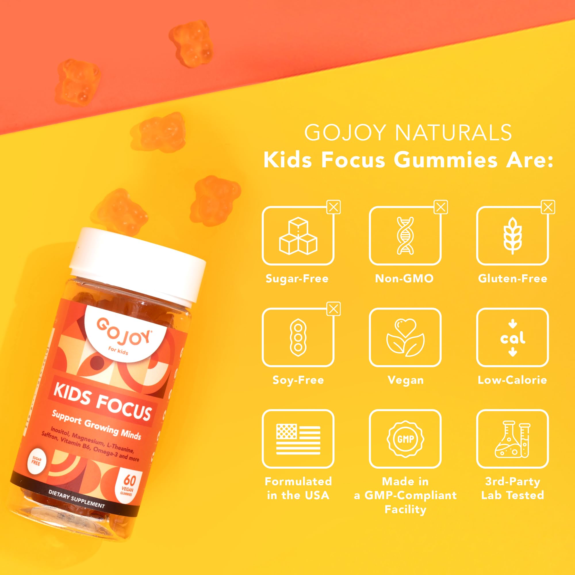 GOJOY NATURALS family lifestyle image of caregiver giving gummy to child, conveys simple daily use