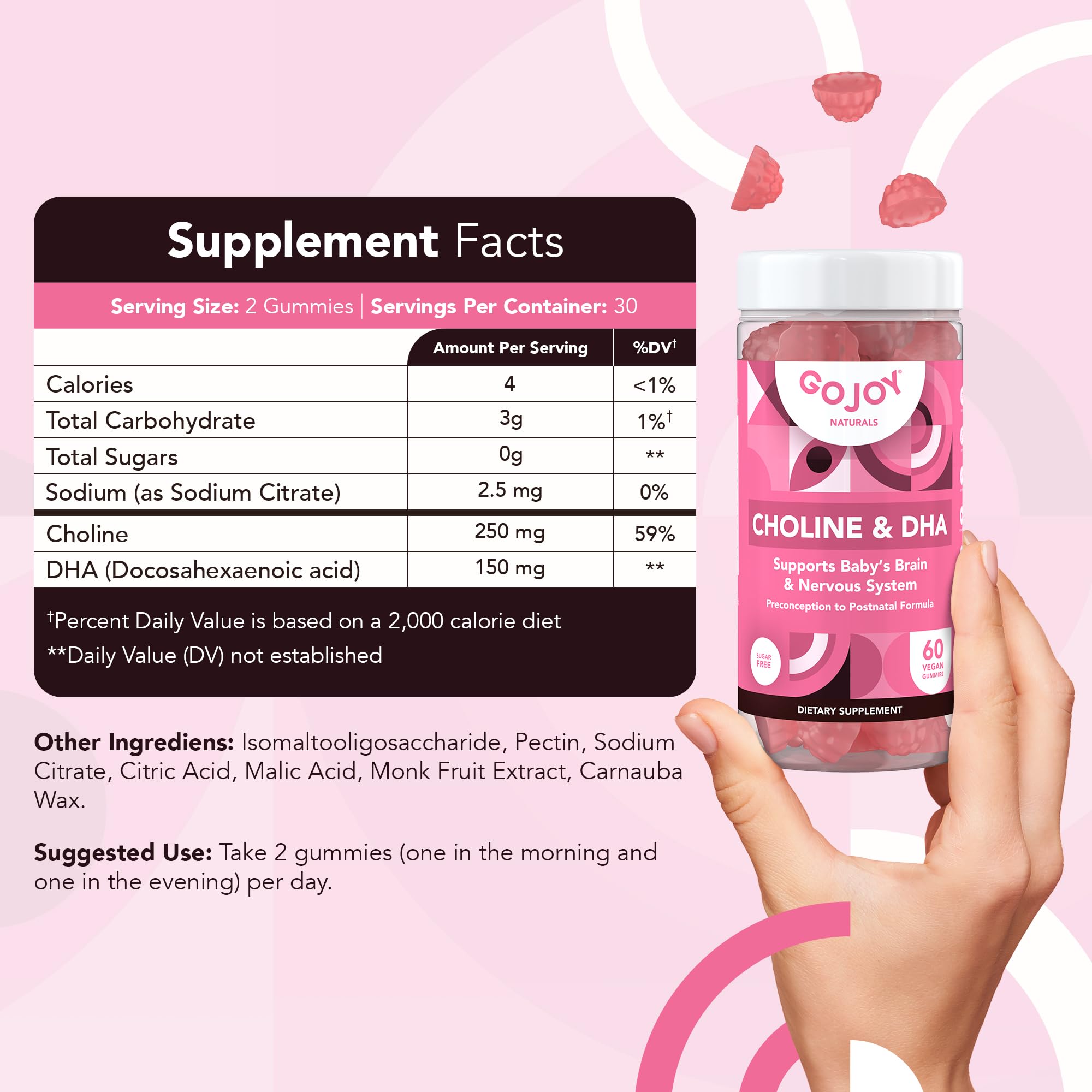 Vegan, non-GMO, gluten-free icons on packaging