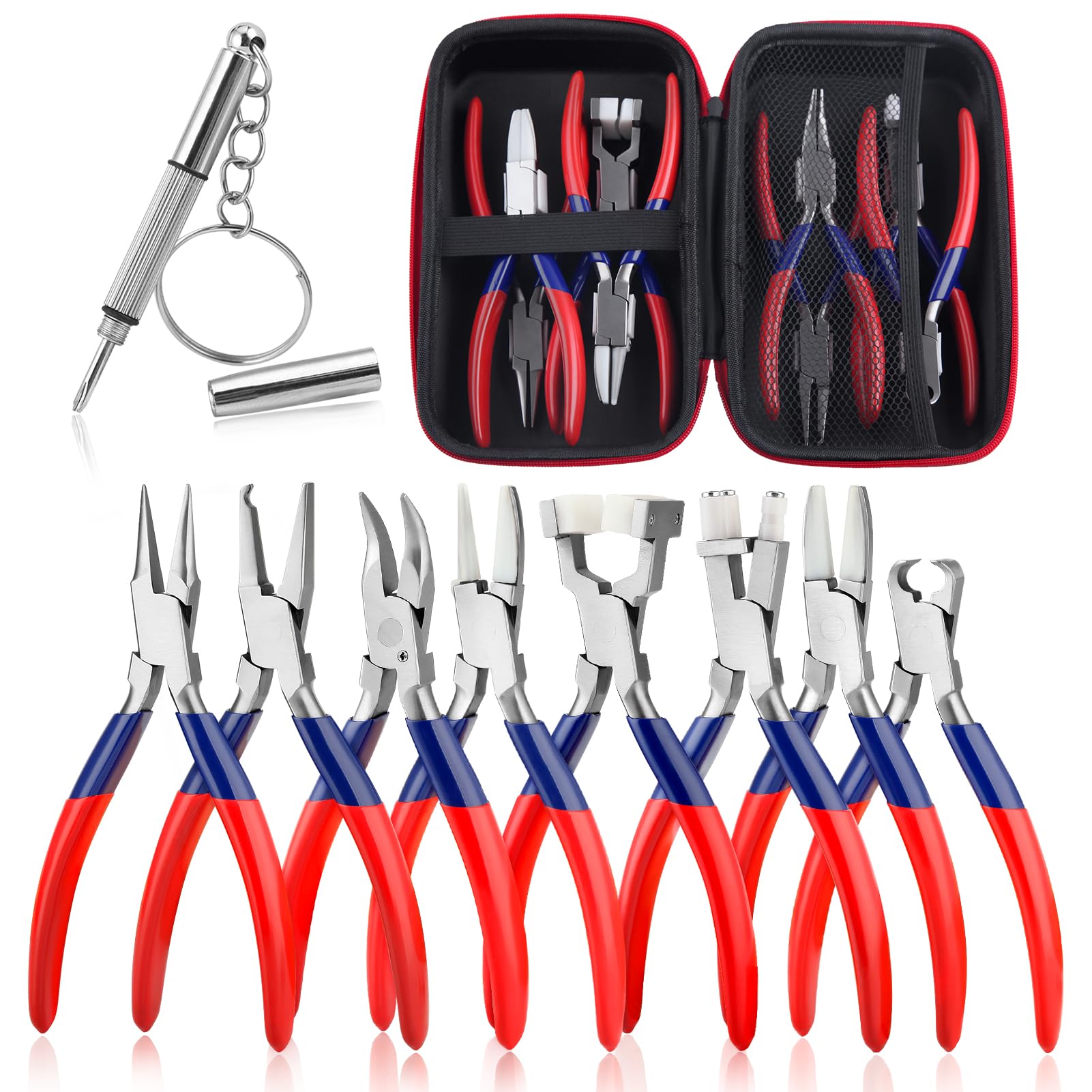 GOLD DEER 8-piece eyeglass repair kit with pliers and storage box