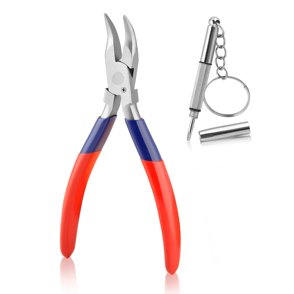 GOLD DEER Bent Nose Pliers open jaw for nose pad adjustment