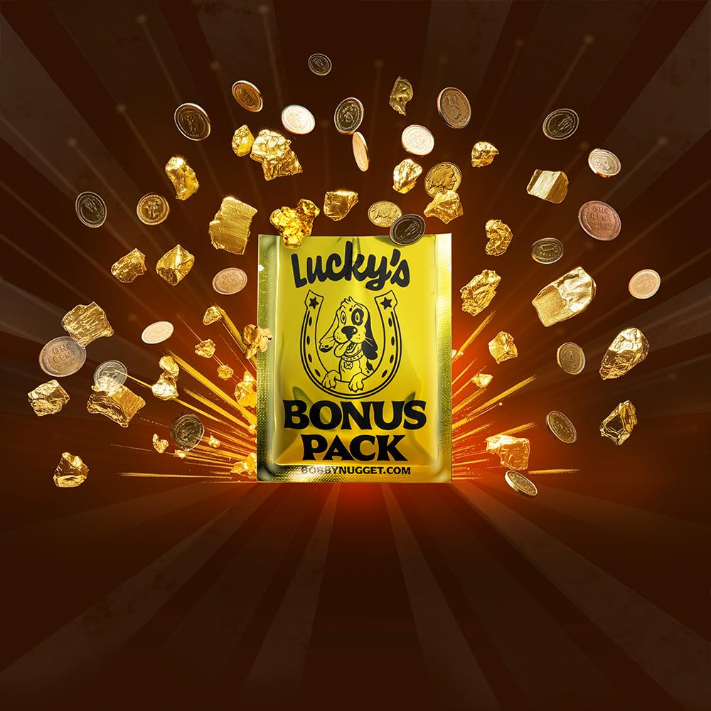 Gold panning scene with Bobby Nugget paydirt