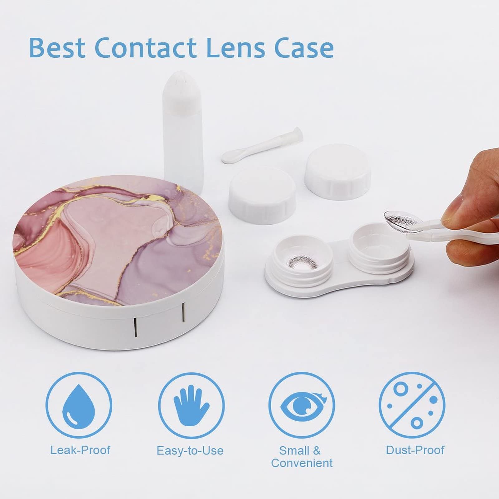 Compact, lightweight travel-ready contact lens case