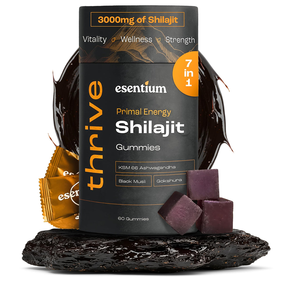 Hero image: Gold Shilajit Gummies for Men in bottle