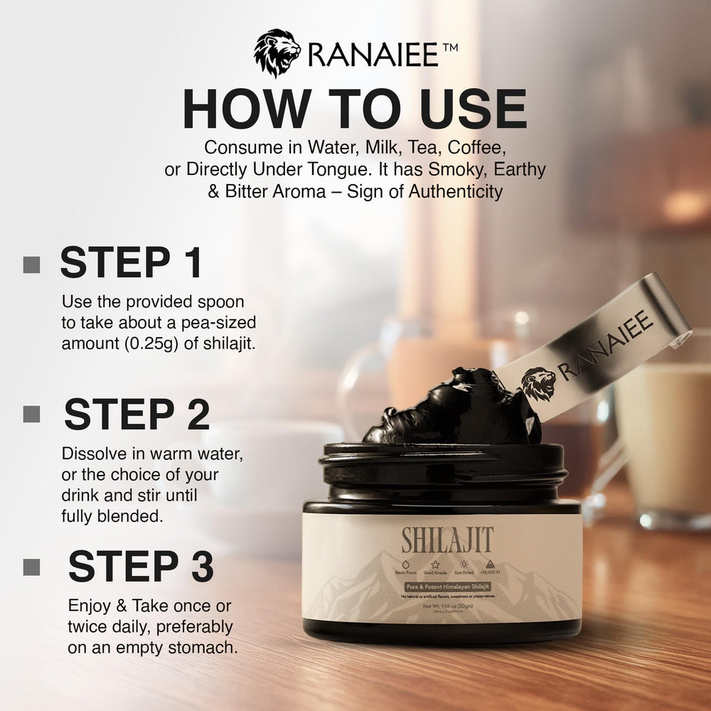 Ranaiee Gold Shilajit Resin ingredients and minerals