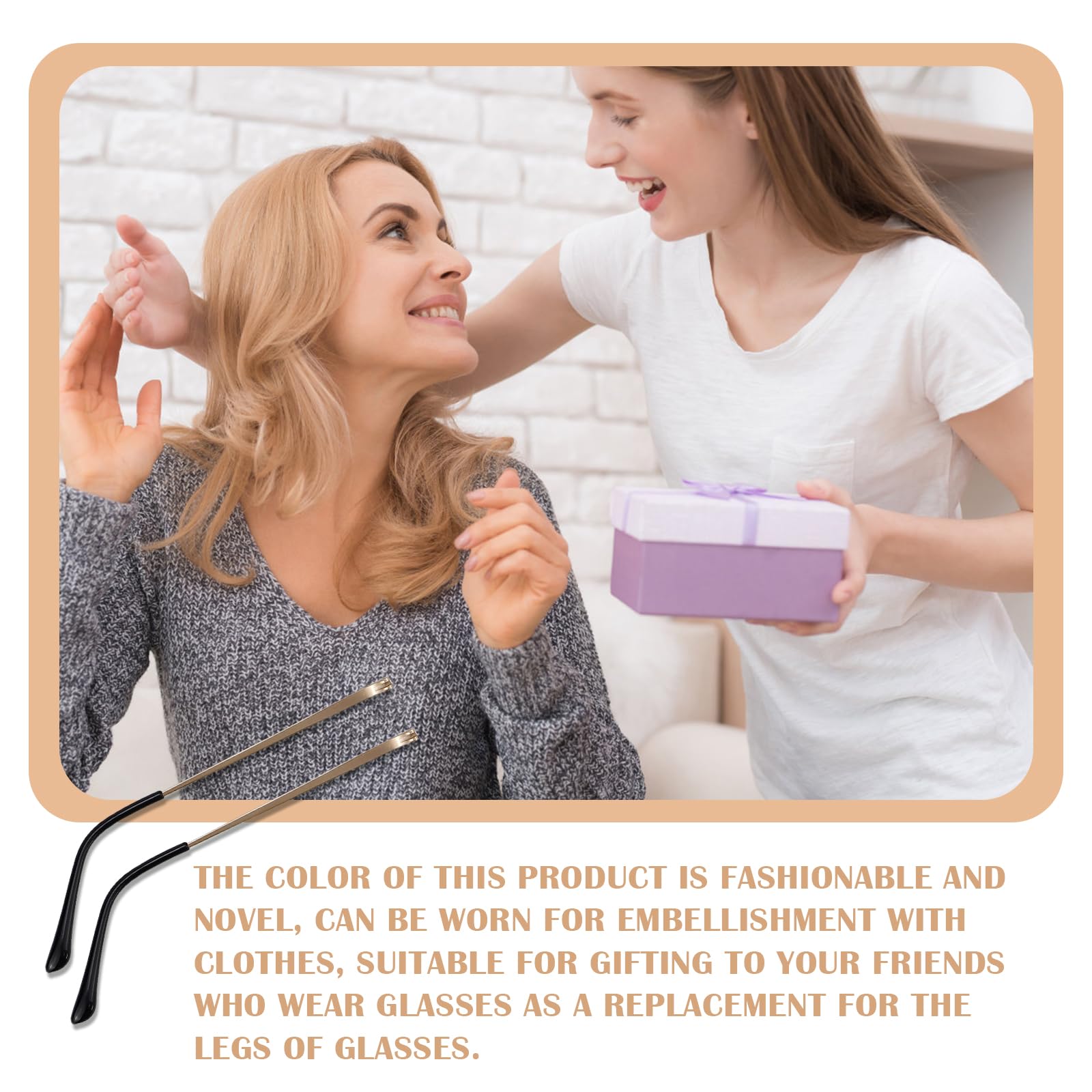 Side view of gold temple arms on eyewear