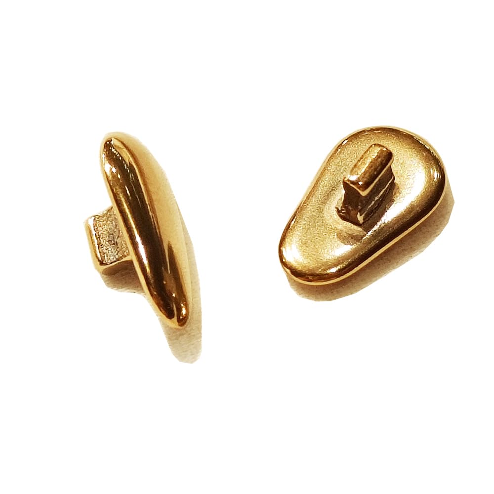 Gold titanium eyeglass nose pads 12mm close-up