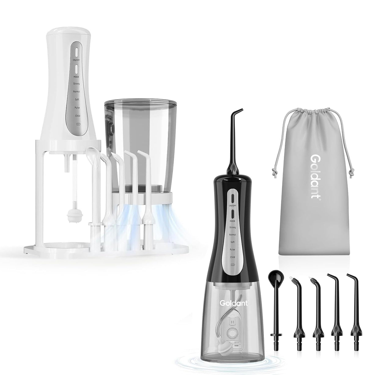 GOLDANT 350ML water flosser with black travel bag