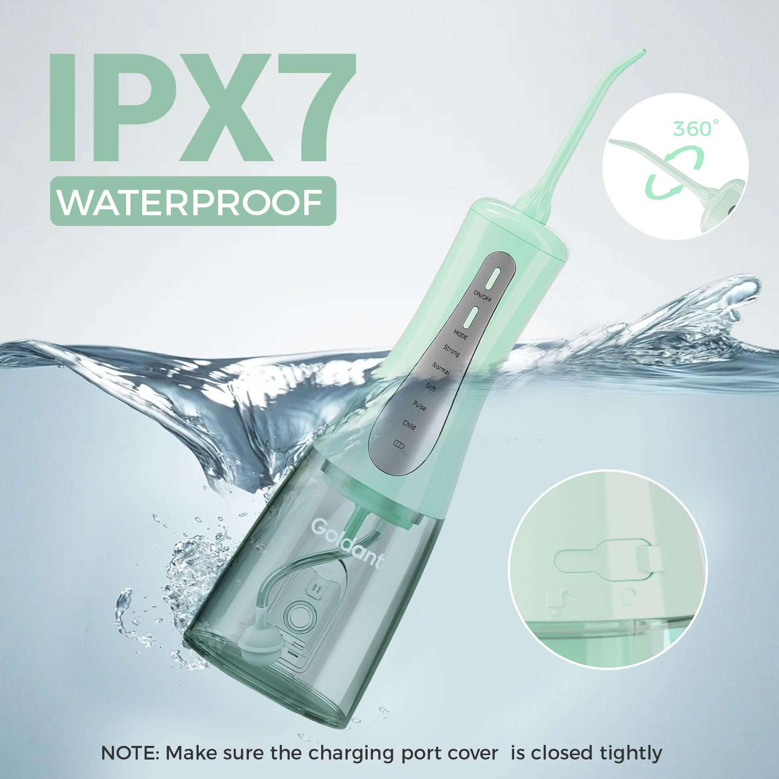 360° rotating nozzle for easy access to hard-to-reach areas