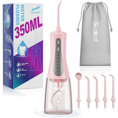 GOLDANT 350ML pink front view water flosser