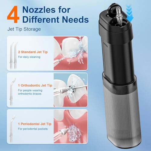Includes four nozzles: 2 standard, 1 periodontal, 1 orthodontic