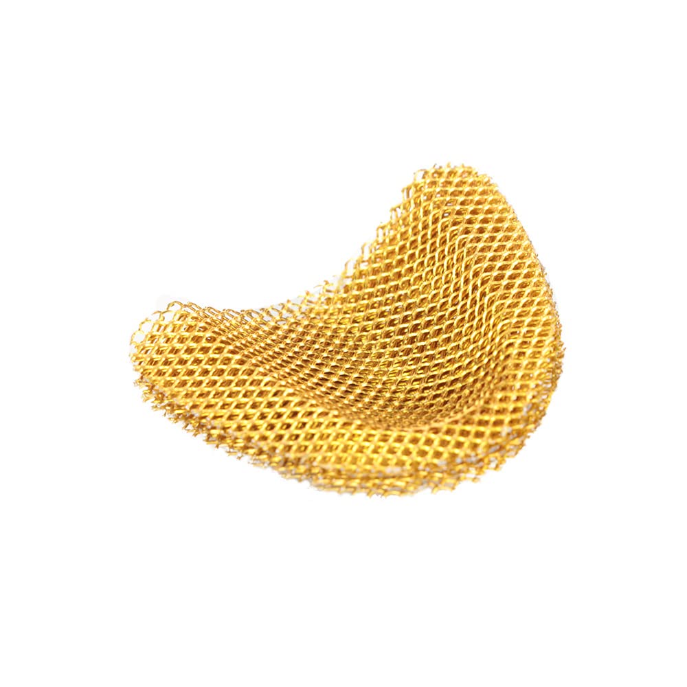Stainless steel palatal reinforcement mesh in golden color (upper view)