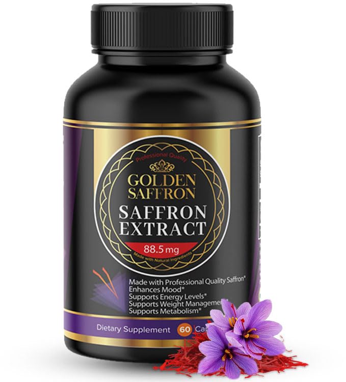 Bottle of Golden Saffron Extract Capsules with 60 capsules