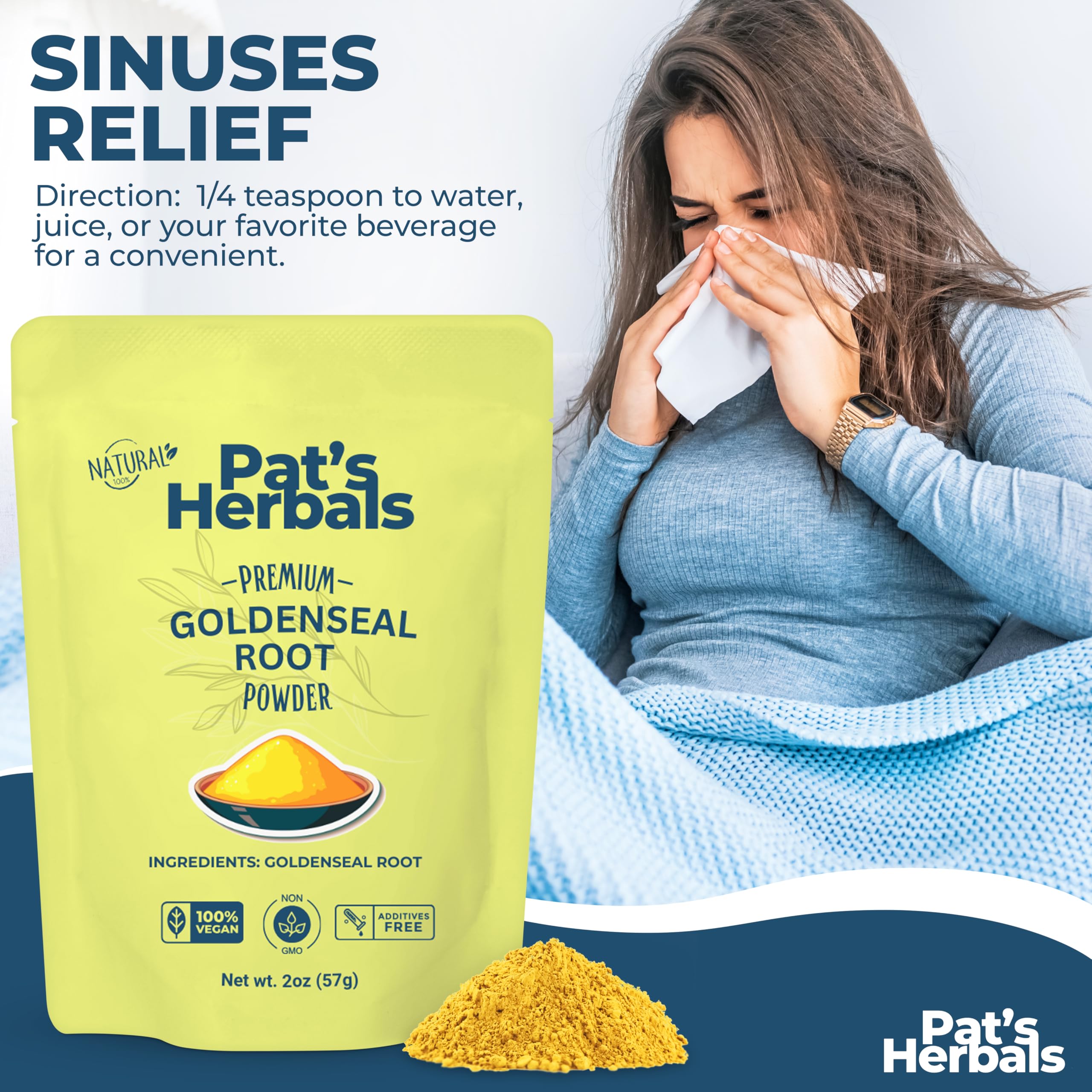 Serving size of Goldenseal powder (1/4 teaspoon)