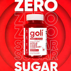 Goli 3-pack display highlighting keto-friendly, gluten-free gummies.