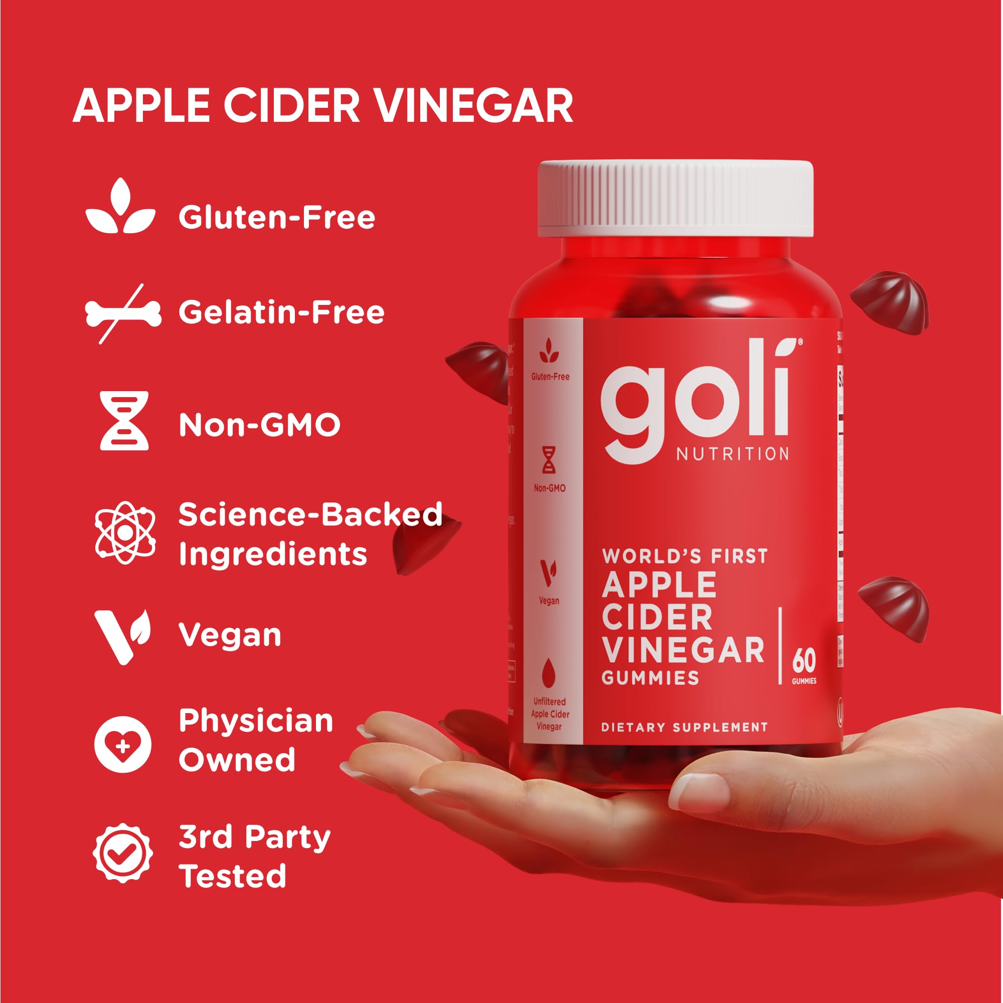 Goli jar sealed-cap detail highlighting freshness and storage benefit