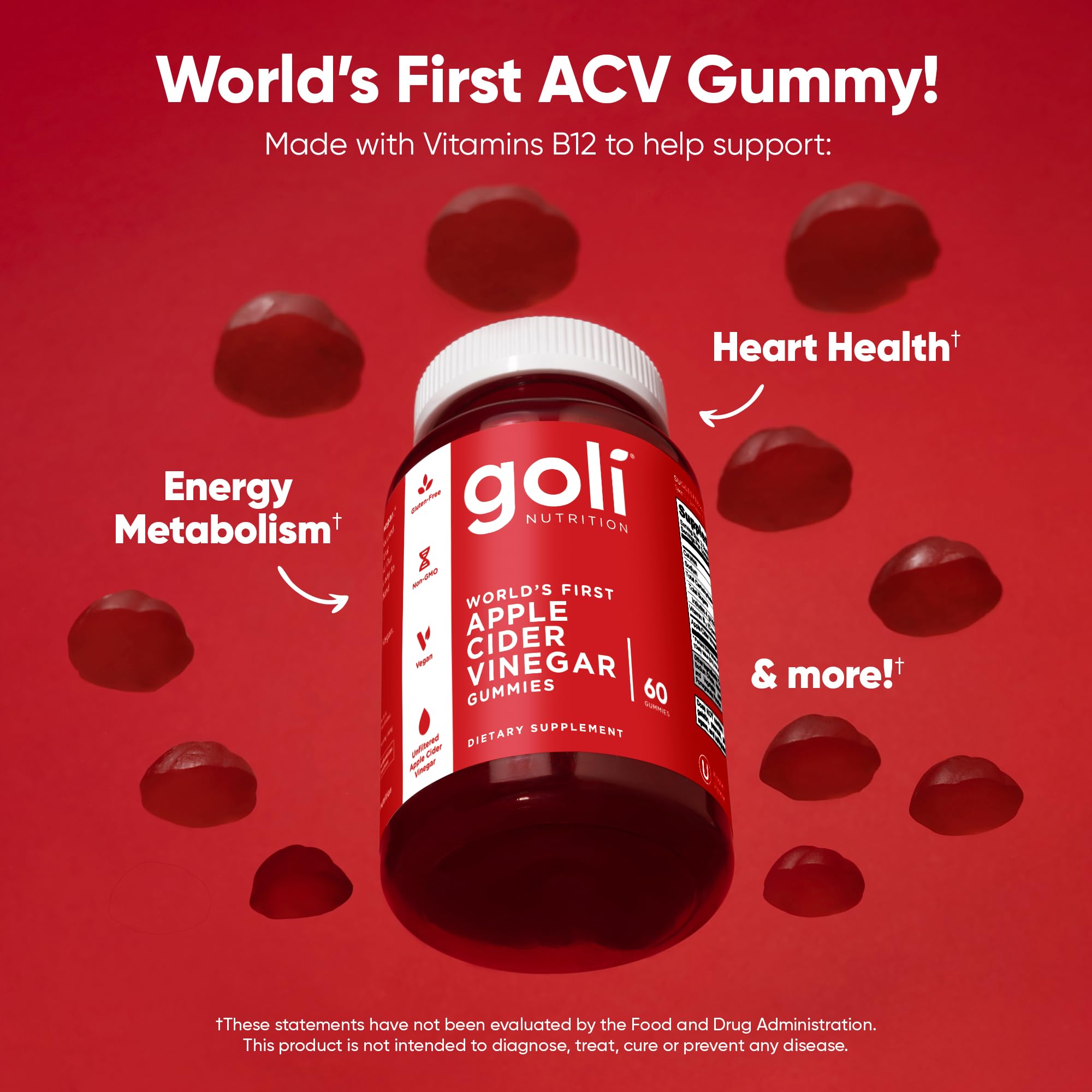 Goli ACV gummies pouring into a glass for a daily routine.