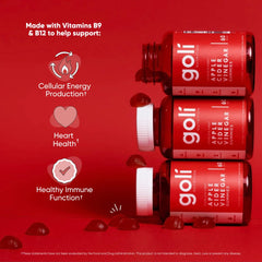 Close-up of Goli gummies ingredients and vitamins