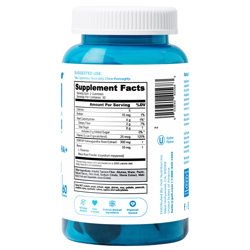 Vitamin D, Maca, and L-Theanine ingredients representation