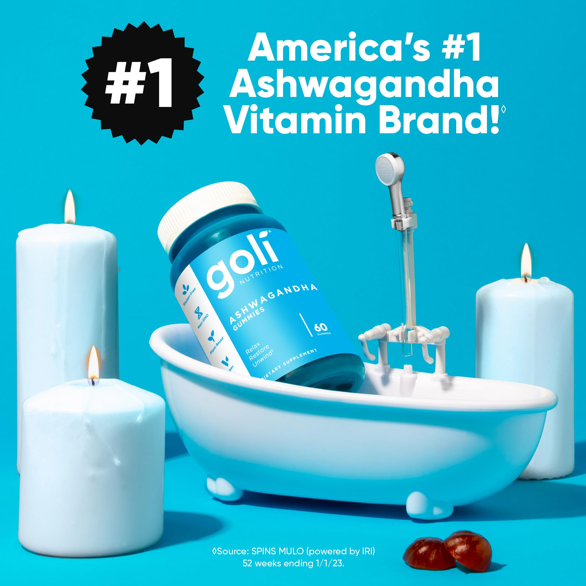 Goli Ashwagandha Gummies Vitamin D label close-up for added nutritional support