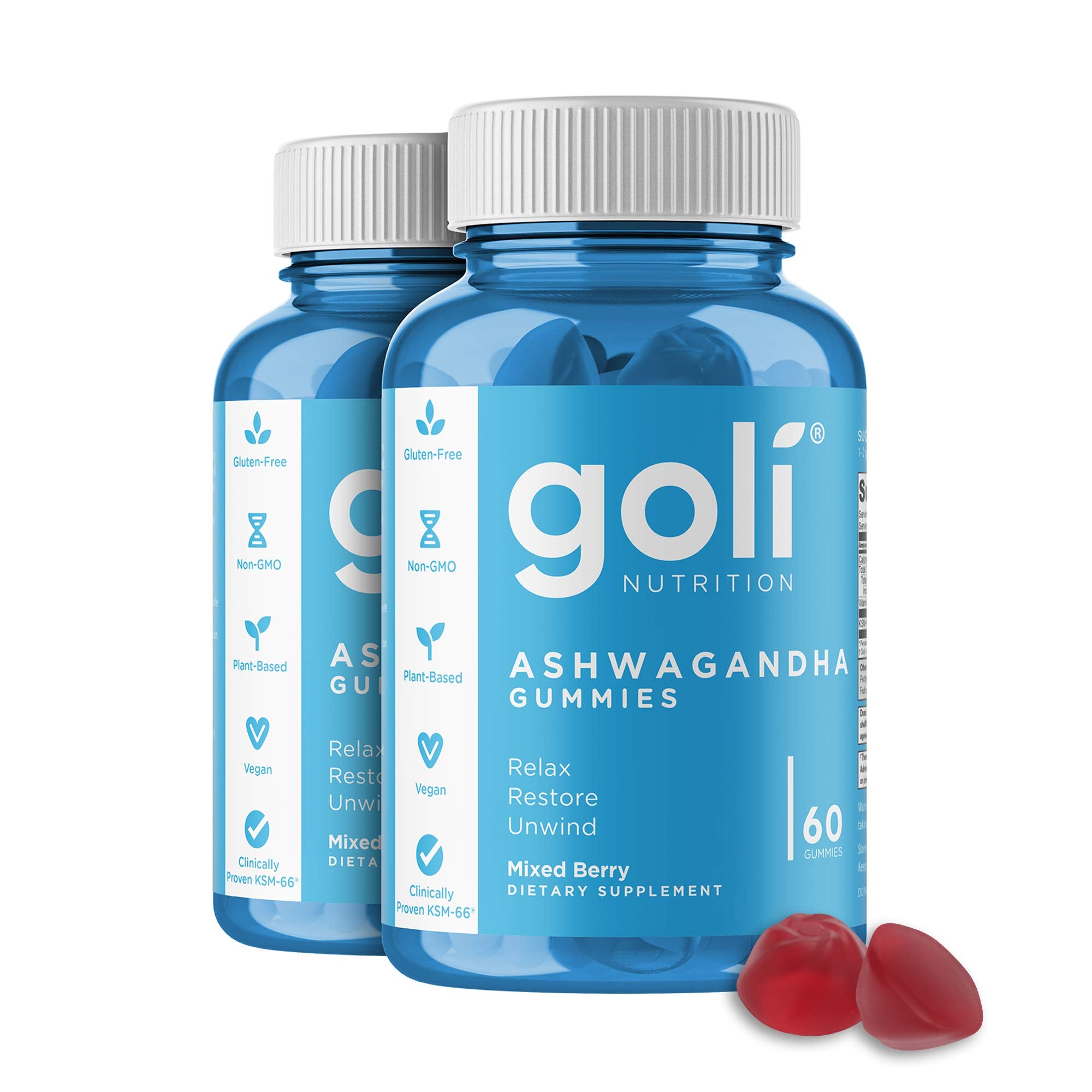 Goli Ashwagandha & Vitamin D Gummies Mixed Berry bottle front view