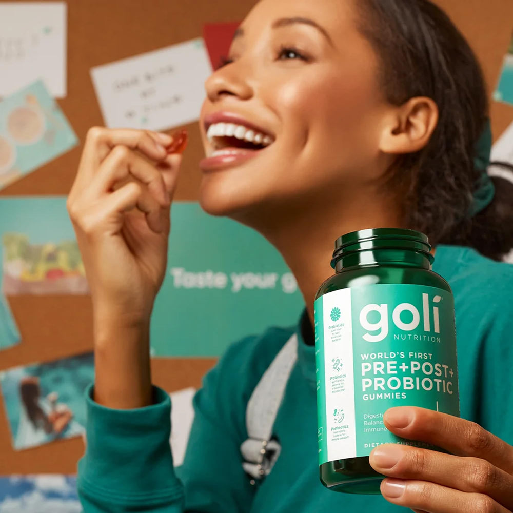 Goli back panel with supplement facts informs daily use.