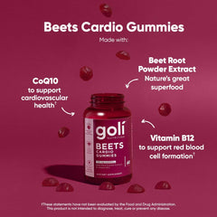 Close-up of label showing 100mg CoQ10 and beet root extract