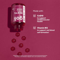 Goli Beets Cardio Gummy bottle produced in a USA facility