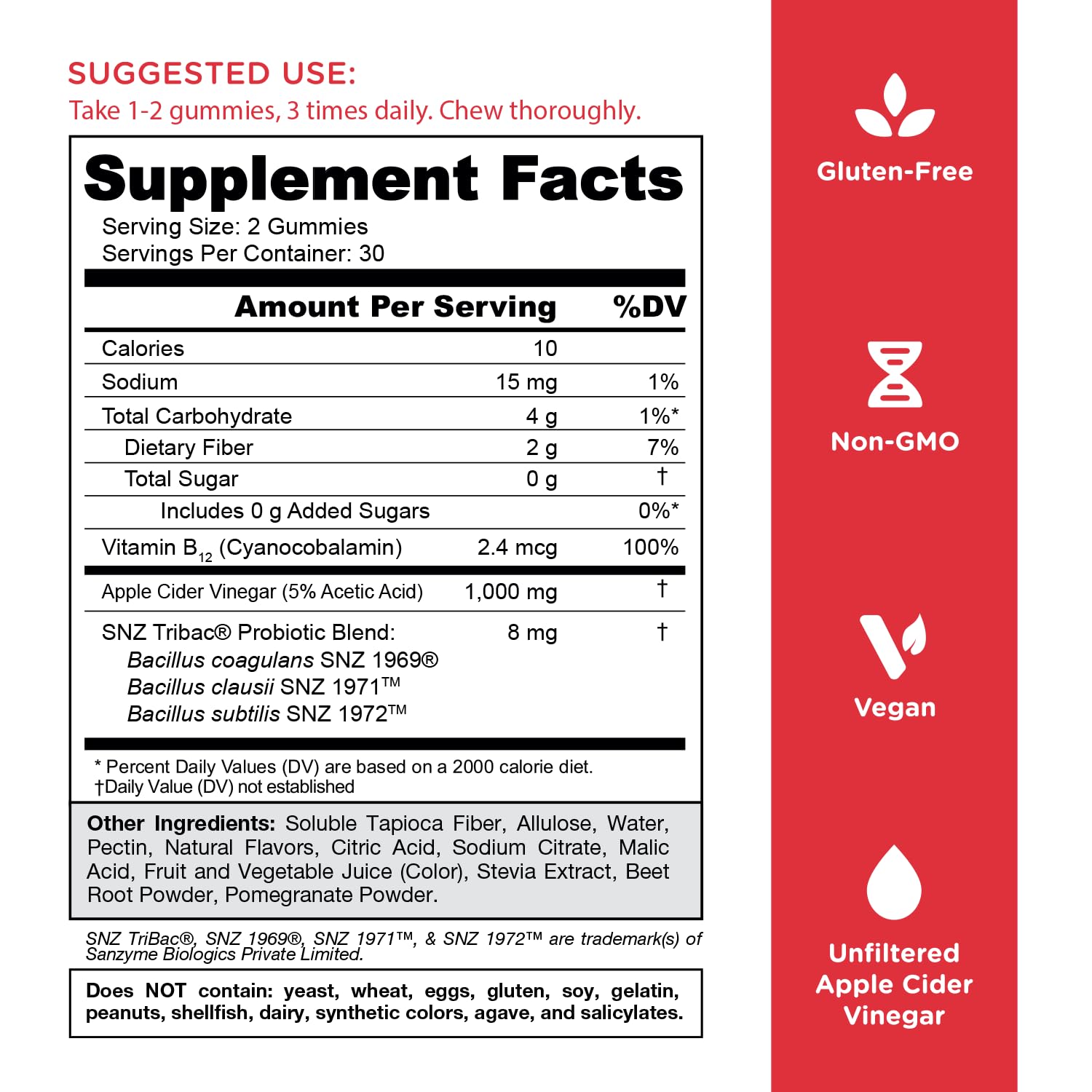 Product shot of Goli Zero Sugar Apple Cider Vinegar Gummies