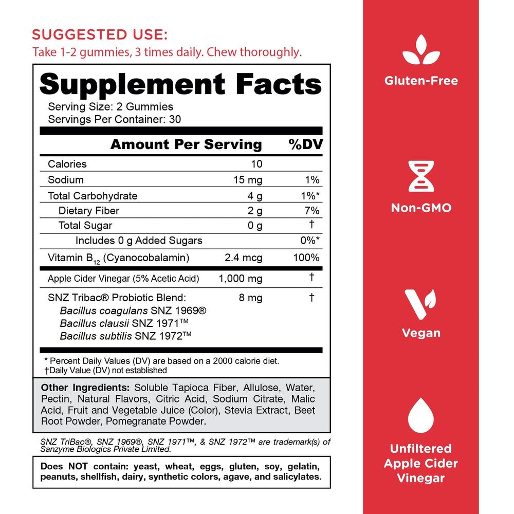 Product shot of Goli Zero Sugar Apple Cider Vinegar Gummies