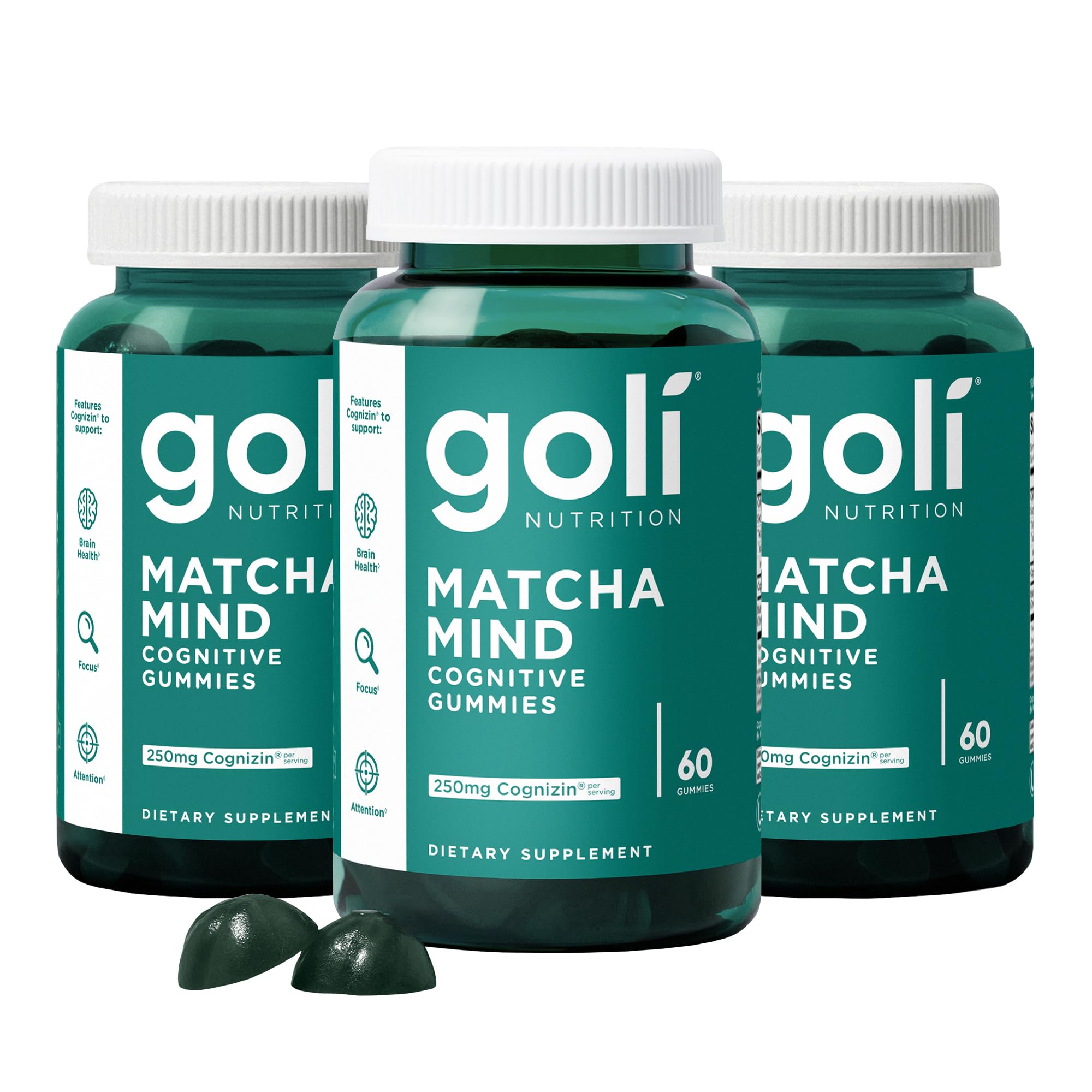 Goli Matcha Mind Gummies 180-count bottle