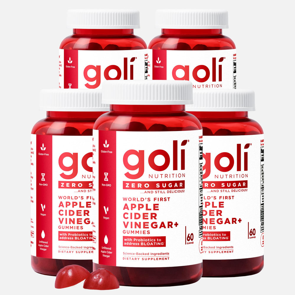 Goli Zero Sugar Apple Cider Vinegar Gummies with Vitamin B12 & Probiotics, vegan and gluten-free
