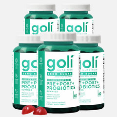 Goli Zero Sugar Gummies bottle with vegan, gluten-free, gelatin-free labeling