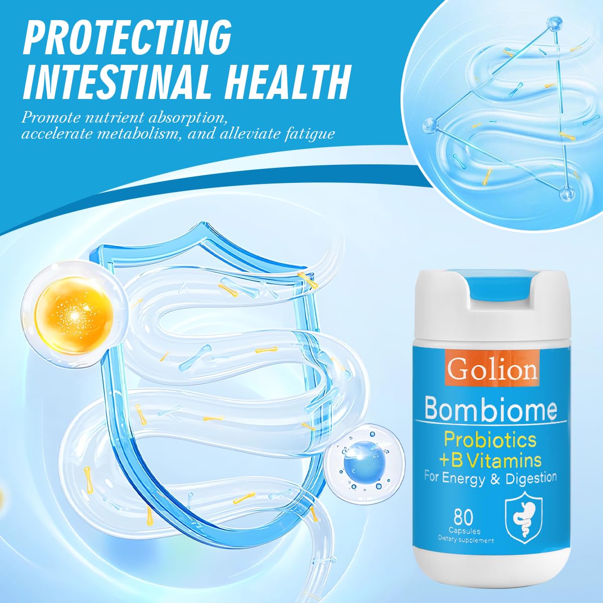 Probiotics and prebiotics blend with six bacterial strains