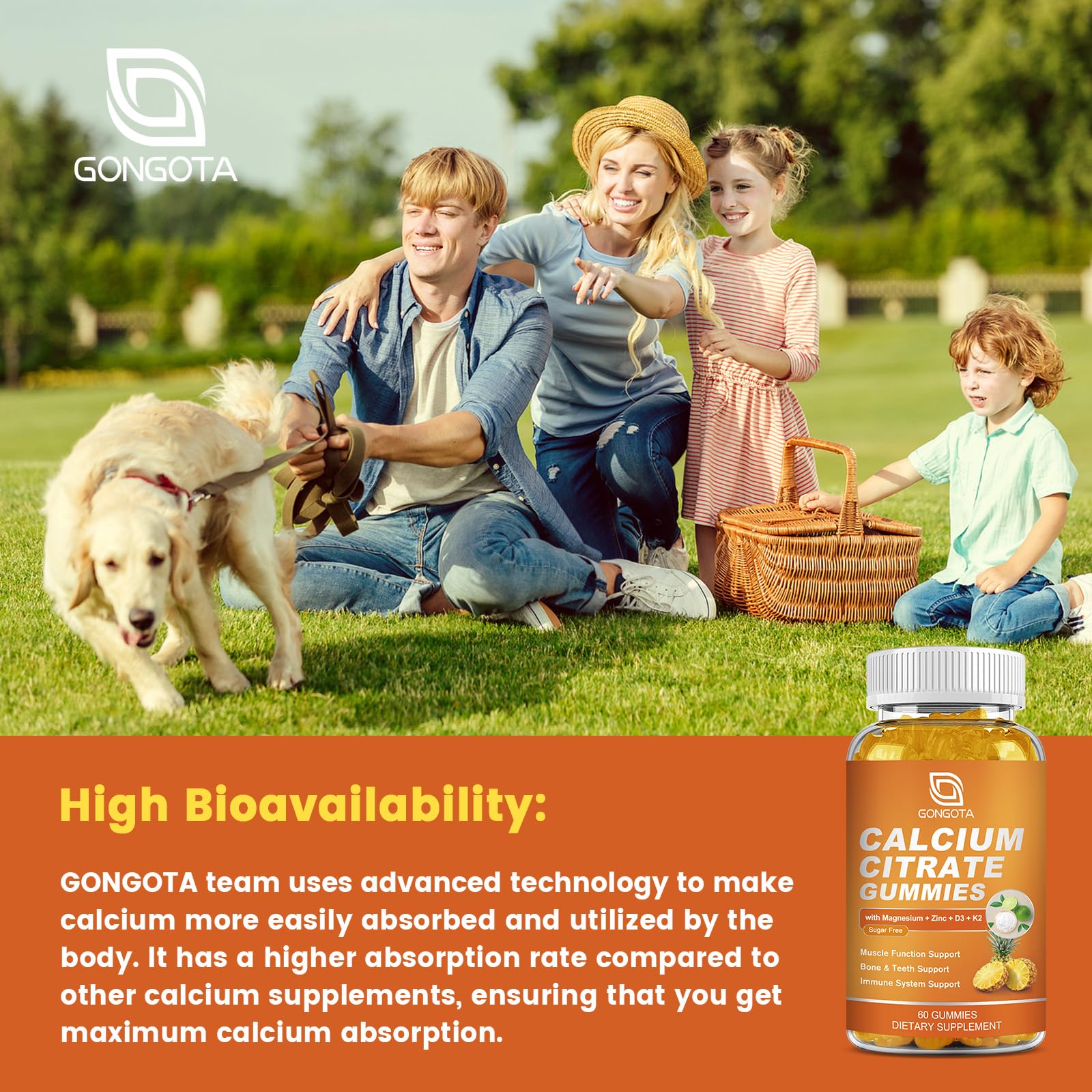 Back of bottle showing ingredients and dosage information