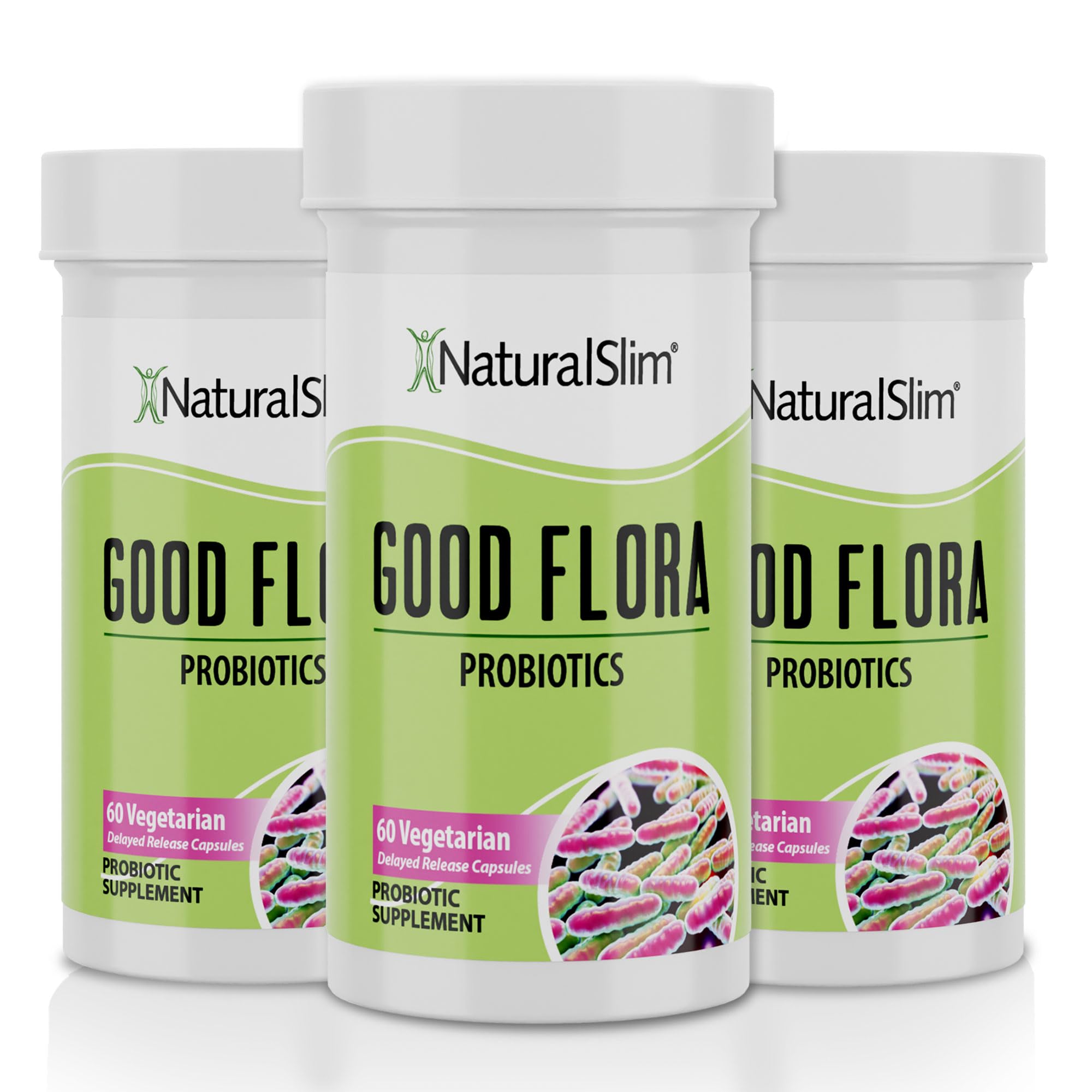 Good Flora probiotic bottle with 60 vegetarian capsules