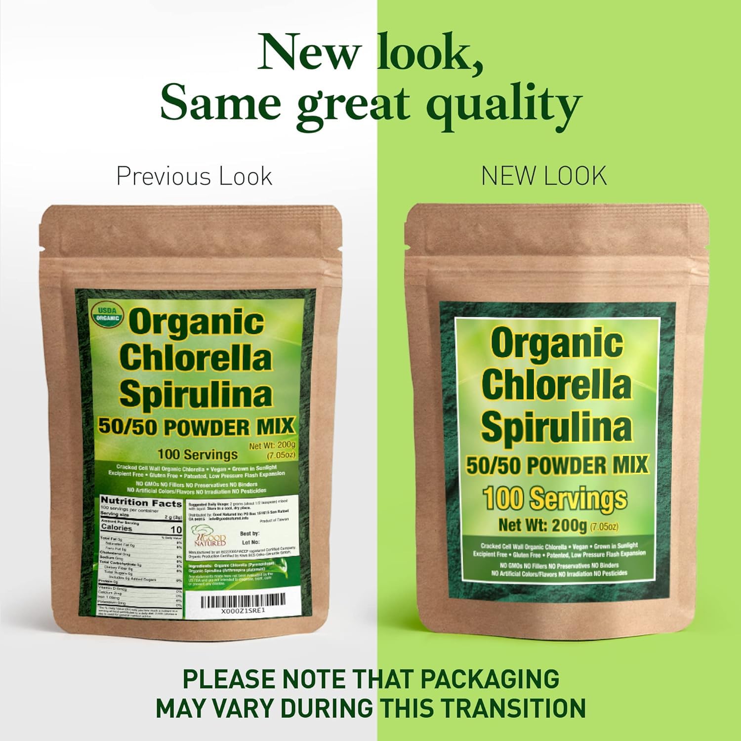 3-month supply of Good Natured Spirulina & Chlorella powder