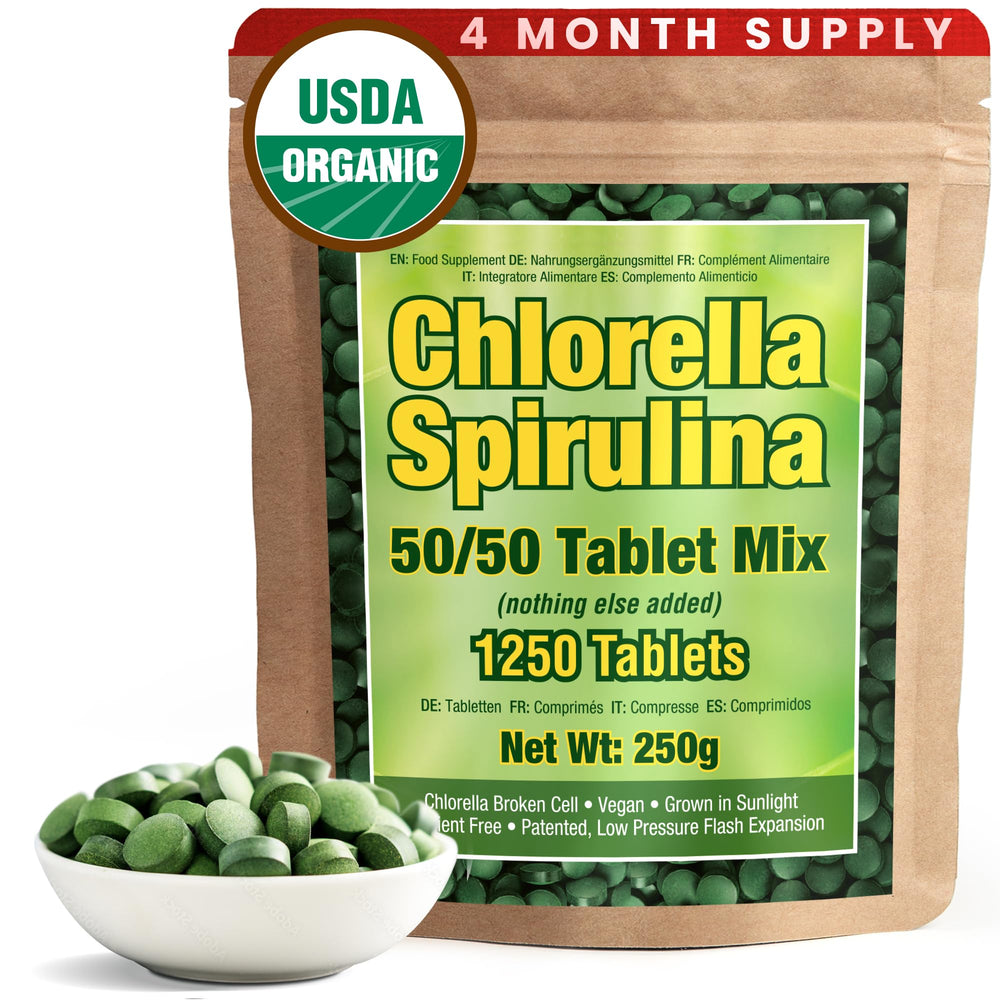 Good Natured spirulina and chlorella capsules bottle with 1250 tablets