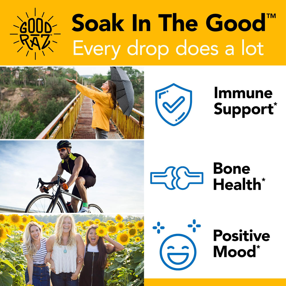 Close-up of dropper dispensing vitamin D3 drops