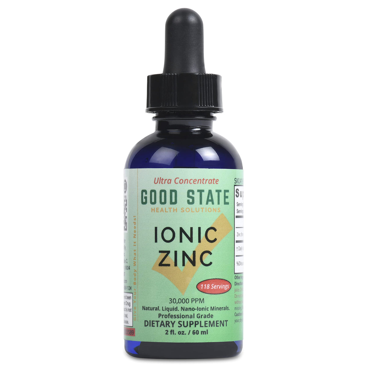 Bottle label for Good State Ionic Liquid Zinc Ultra Concentrate
