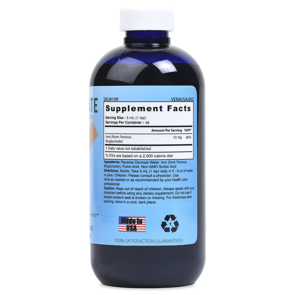 Pouring liquid ionic iron into a glass