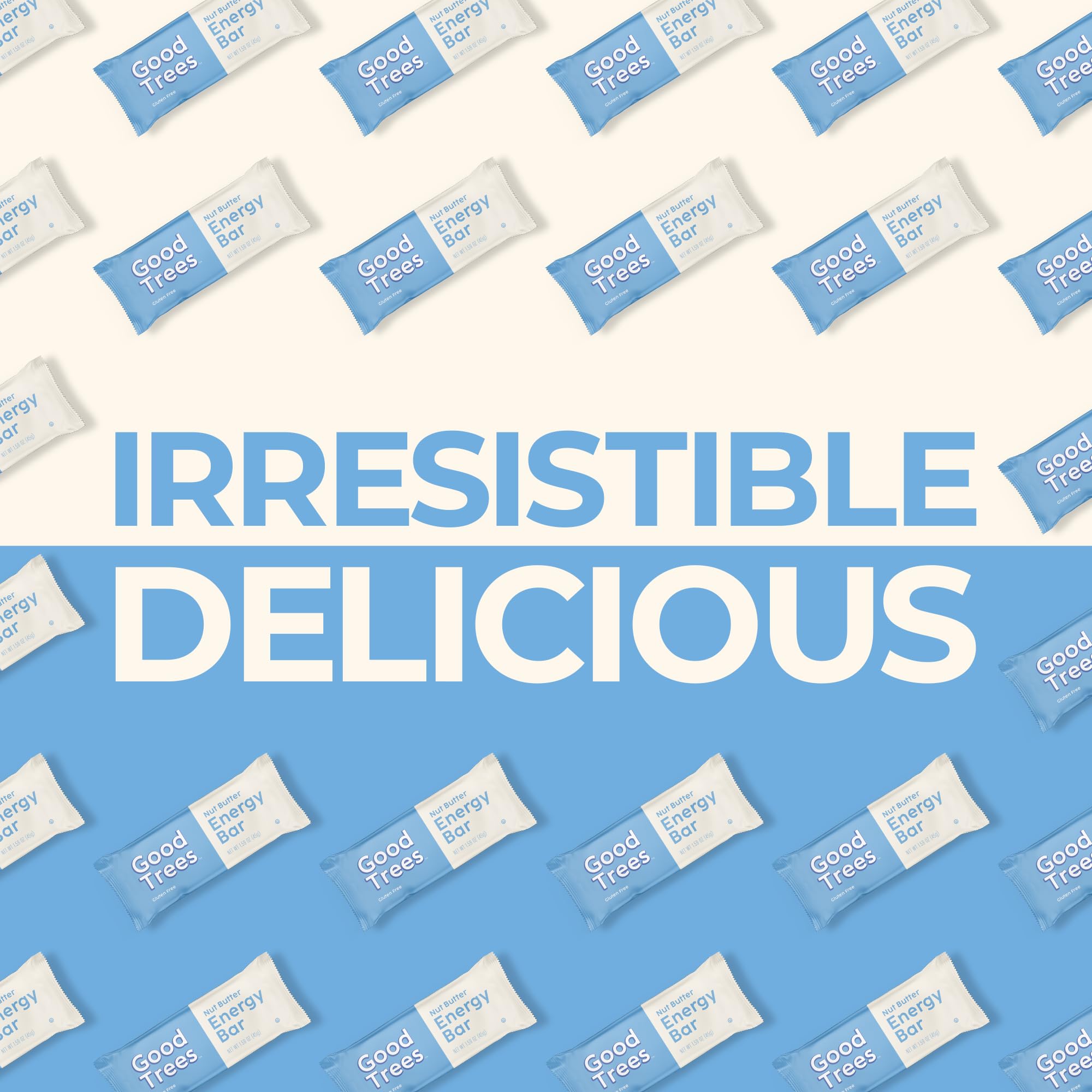 Good Trees 16-bar box shown as convenient gluten-free snacks for home and travel.