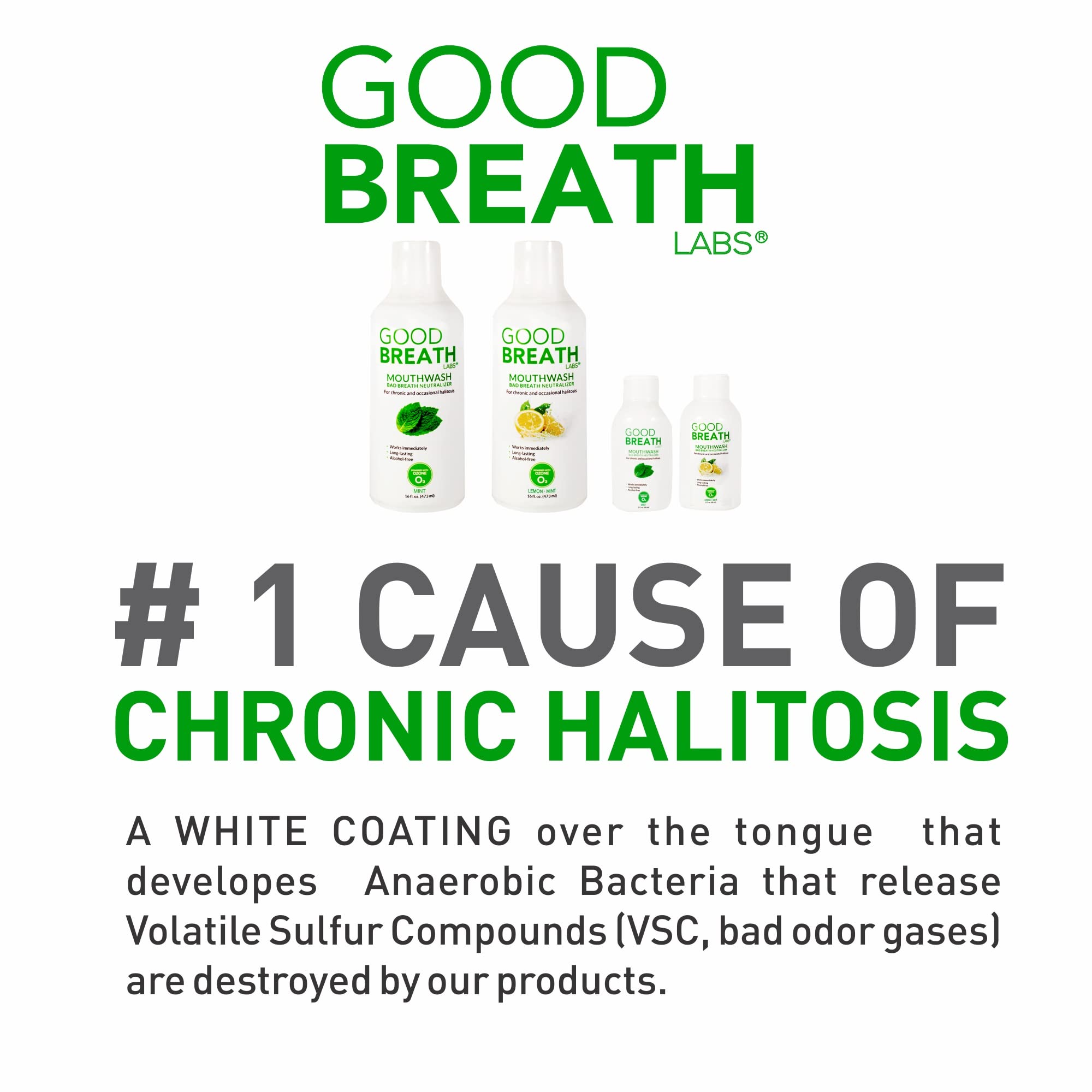 Refreshing mint flavor splash for Goodbreath Mouthwash