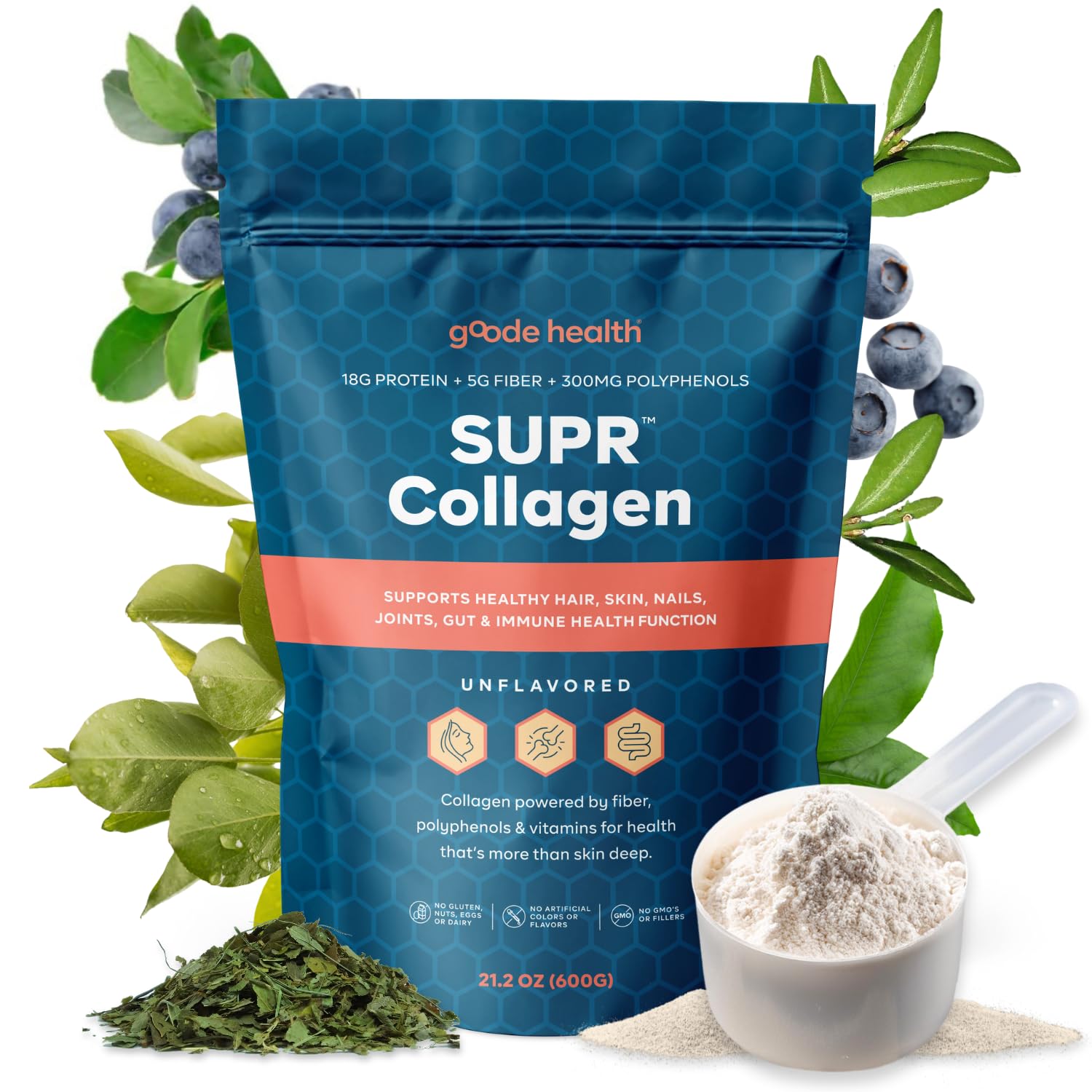 Goode Health SUPR Collagen Powder unflavored bottle with label