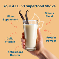 Vanilla Spice shake being prepared with water
