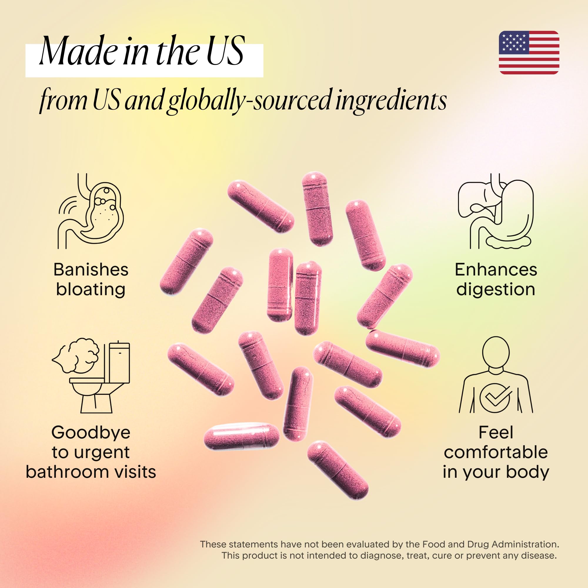 Graphic showing seven plant-based digestive enzymes