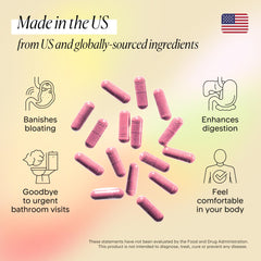 Graphic showing seven plant-based digestive enzymes