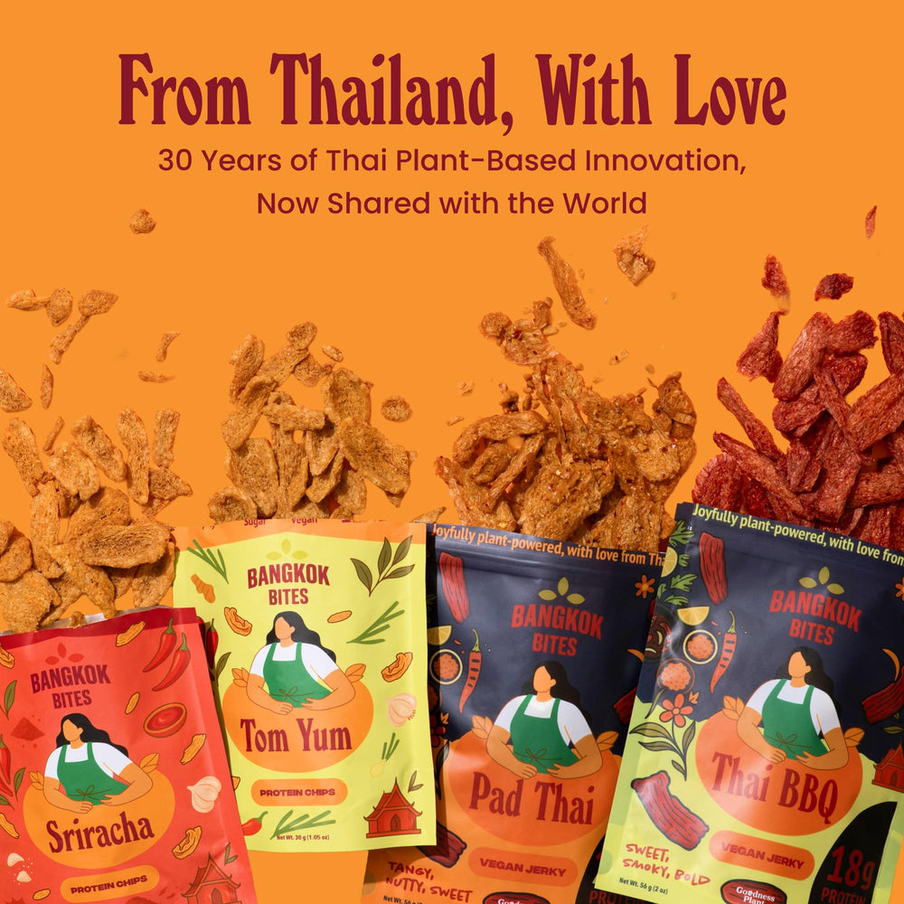 Goodness Plant Bangkok Bites flavor palette showcases Tom Yum and Sriracha varieties